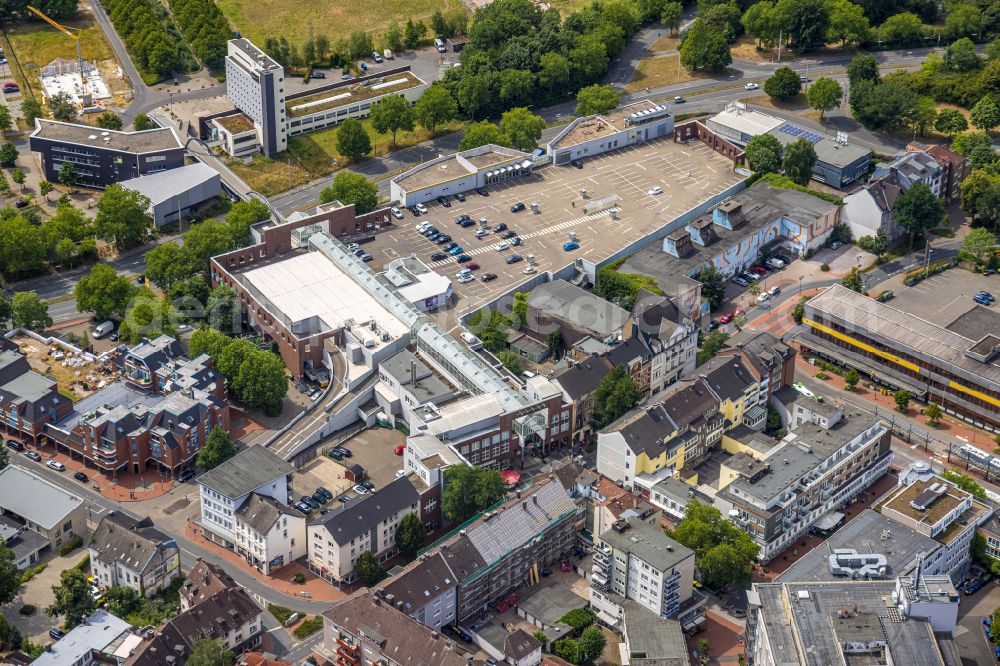 Aerial photograph Castrop-Rauxel - Building of the shopping center Widumer Platz on street Widumer Tor in Castrop-Rauxel at Ruhrgebiet in the state North Rhine-Westphalia, Germany