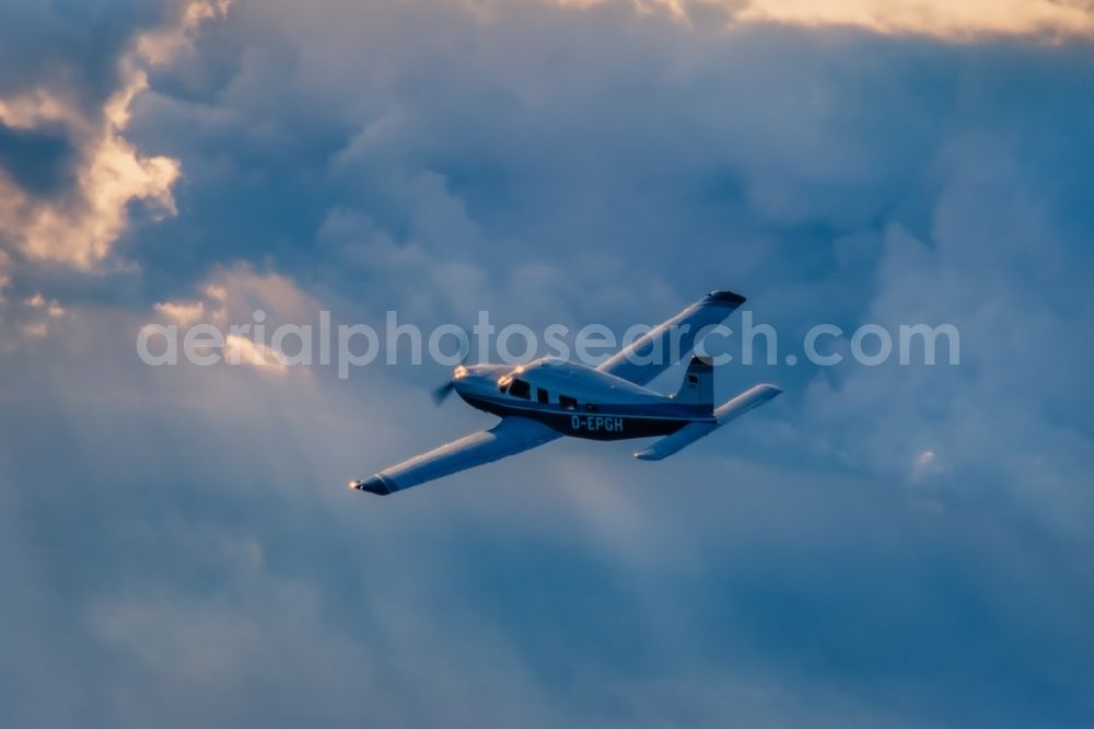 Aerial photograph Flensburg - Single-engine business aircraft in the airspace in Flensburg in the state of Schleswig-Holstein