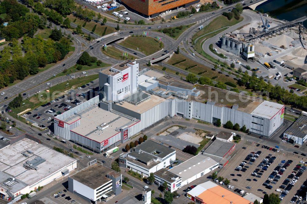 Aerial photograph Heilbronn - Building store - furniture market XXXLutz Bierstorfer Heilbronn on Neckargartacher Strasse in Heilbronn in the state Baden-Wurttemberg, Germany