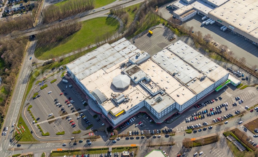 Aerial image Unna - Building of the furniture store - furniture market Zurbrueggen residential center Unna in Unna in the state North Rhine-Westphalia, Germany