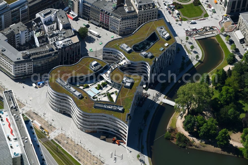 Aerial photograph Düsseldorf - Construction of retail and office property Koe-Bogen in Dusseldorf in North Rhine-Westphalia