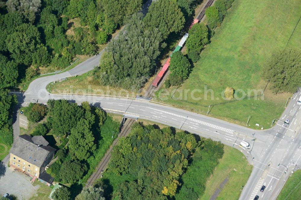 Hamburg from above - Railroad Overpass Moorburger Elbdeich in Hamburg-Morrburg. A project of the Hamburg Port Authority HPA