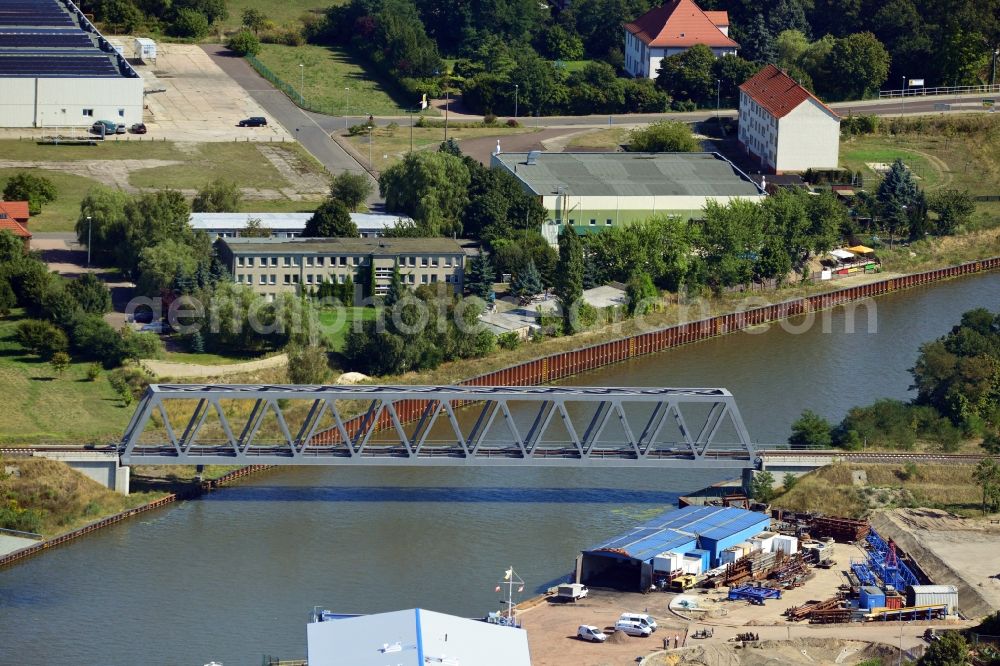 Aerial photograph Genthin - Railway bridge over the Elbe-Havel-Canel in the state Saxony-Anhalt