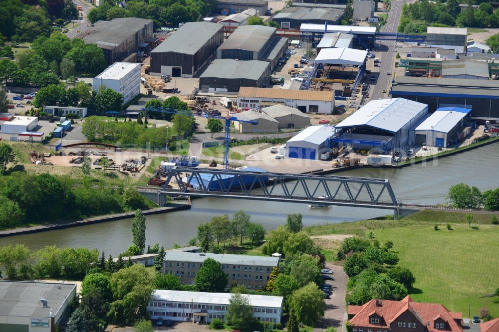 Aerial photograph Genthin - Railway bridge over the Elbe-Havel-Canel in the state Saxony-Anhalt