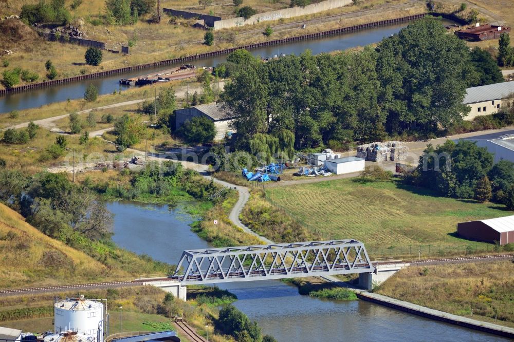 Aerial photograph Genthin - Railway bidge over the Old Rossdorf Canel in the state Saxony-Anhalt