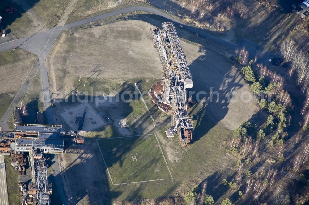 Aerial image Gräfenhainichen - View of Ferropolis, called City of Metal, in Gräfenhainichen in Saxony-Anhalt