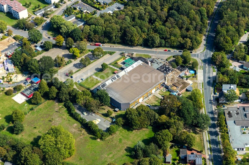 Aerial photograph Dinslaken - Eissporthalle Dinslaken Am Stadtbad in the district Eppinghoven in Dinslaken in the state North Rhine-Westphalia, Germany