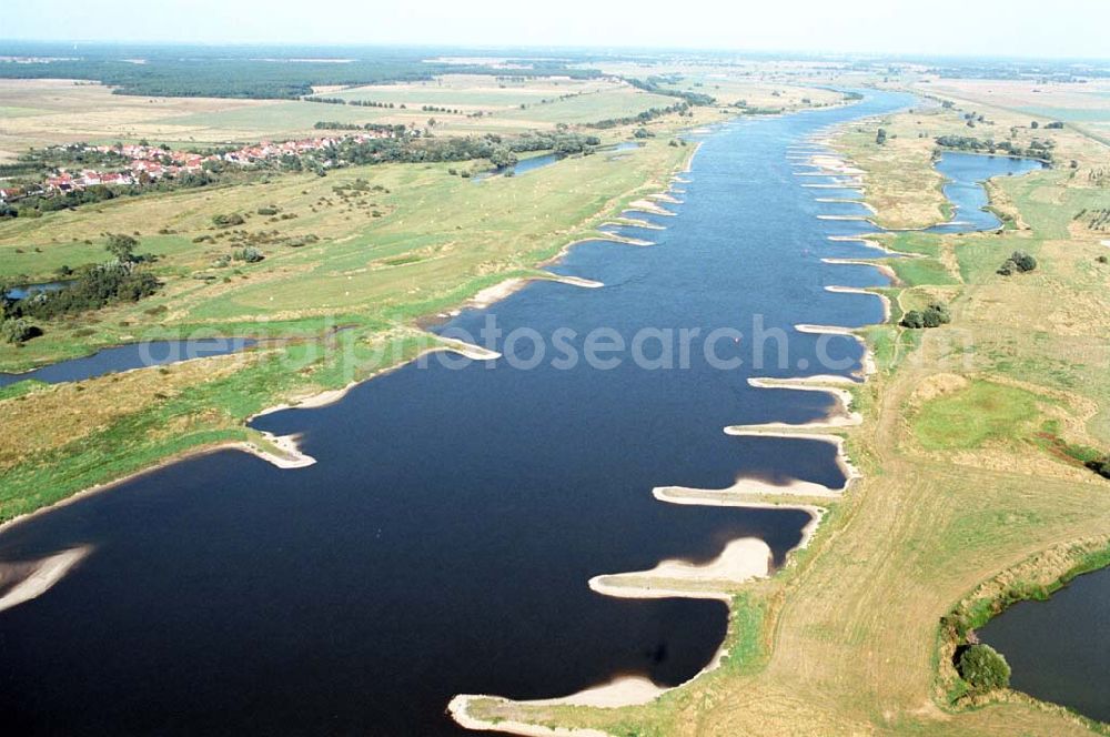 Ringfurth from the bird's eye view: Blick auf den Elbausfluss bei Ringfurth.