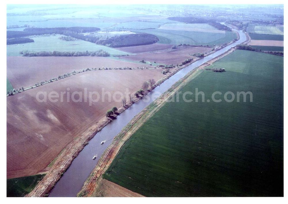 Aerial photograph Bergzow - Elbe - Havel - Kanal bei Bergzow