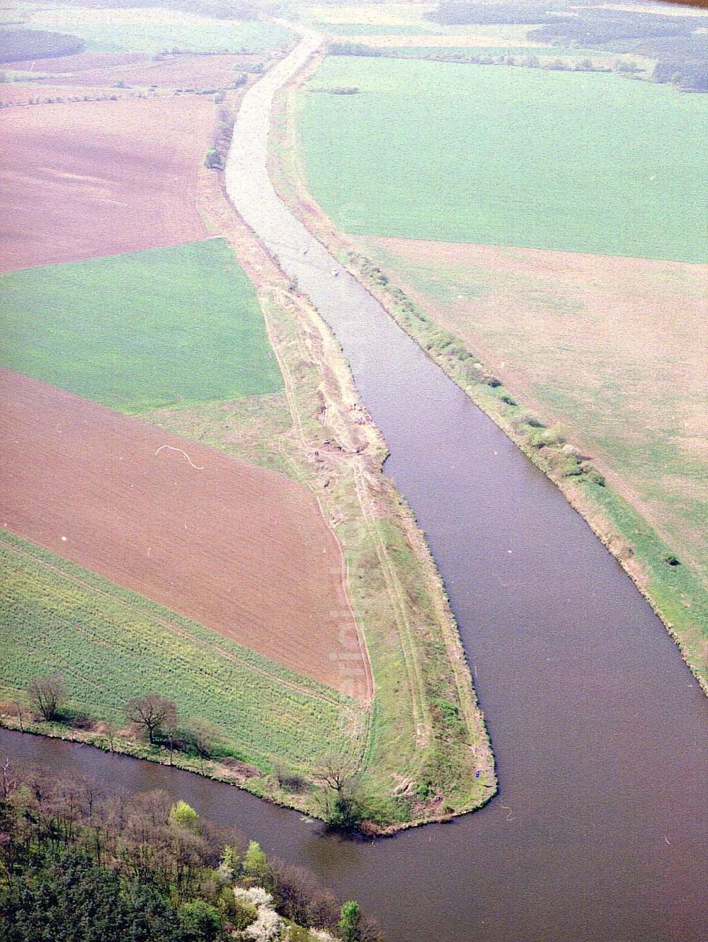 Bergzow from above - Elbe - Havel - Kanal bei Bergzow