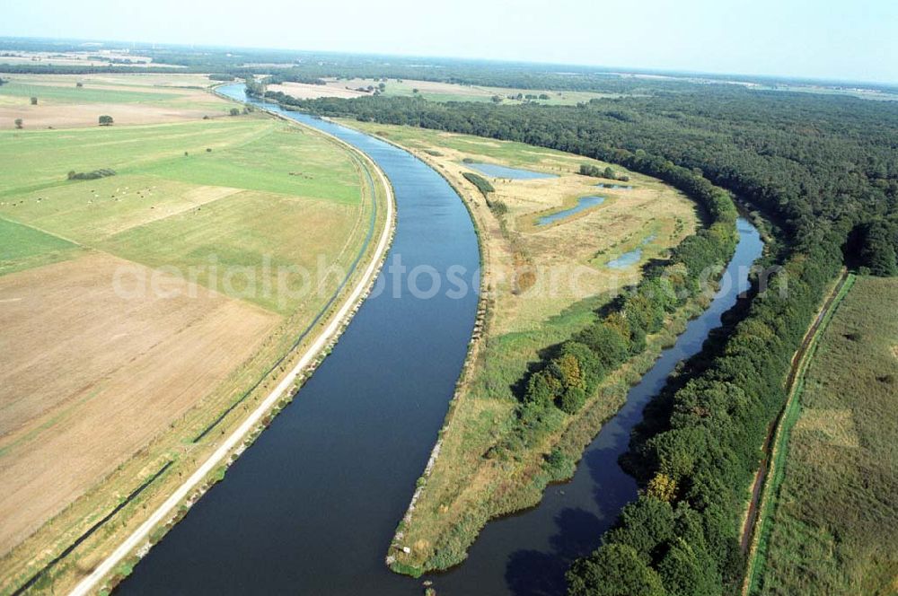 Parchau from the bird's eye view: Blick auf die Verlegung des Elbe-Havel-Kanals bei Parchau.