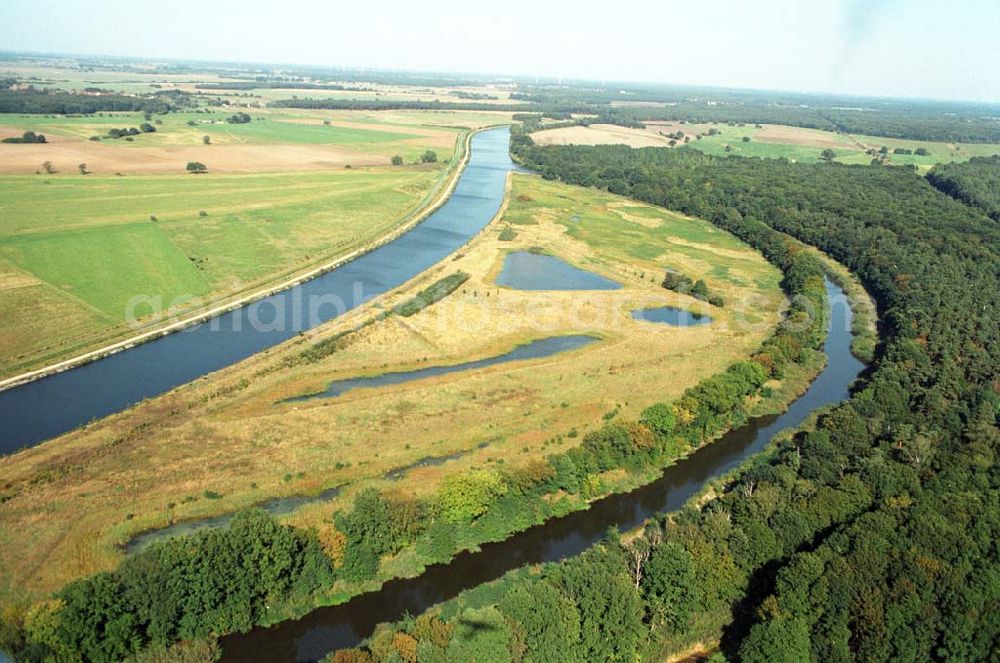 Parchau from above - Blick auf die Verlegung des Elbe-Havel-Kanals bei Parchau.