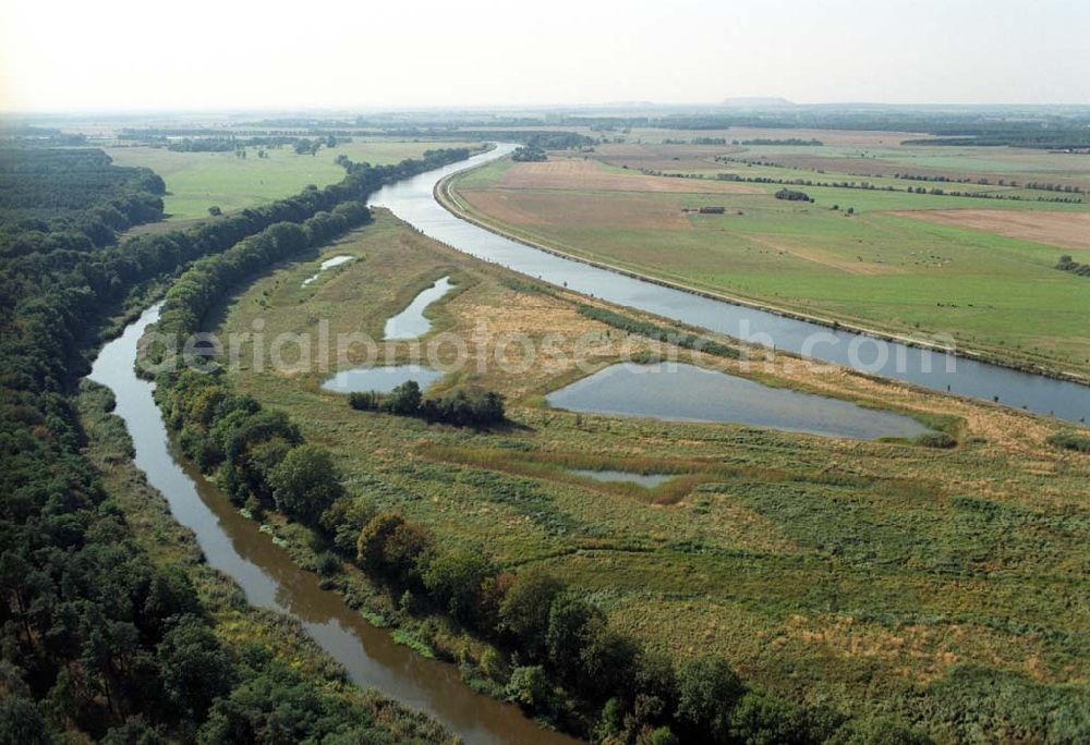 Parchau from the bird's eye view: Blick auf die Verlegung des Elbe-Havel-Kanals bei Parchau.