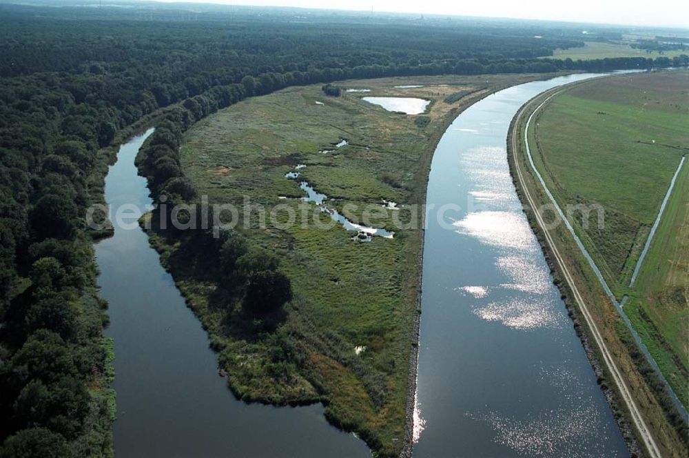 Parchau from above - Blick auf die Verlegung des Elbe-Havel-Kanals bei Parchau.