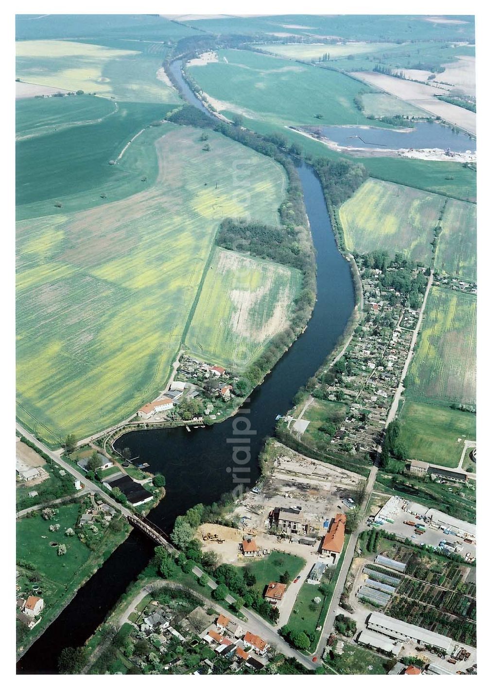 Burg from the bird's eye view: Elbe - Havel - Kanal - Verlauf in Burg