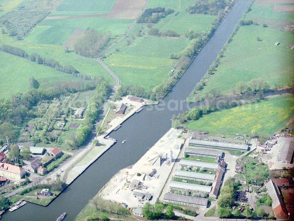 Aerial image Genthin - Elbe - Havel - Kanal - Verlauf in Genthin