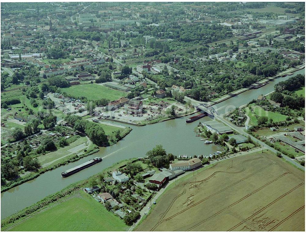 Aerial photograph Burg - 30.07.2004 Blick auf den Elbe-Havel Kanal bei Burg