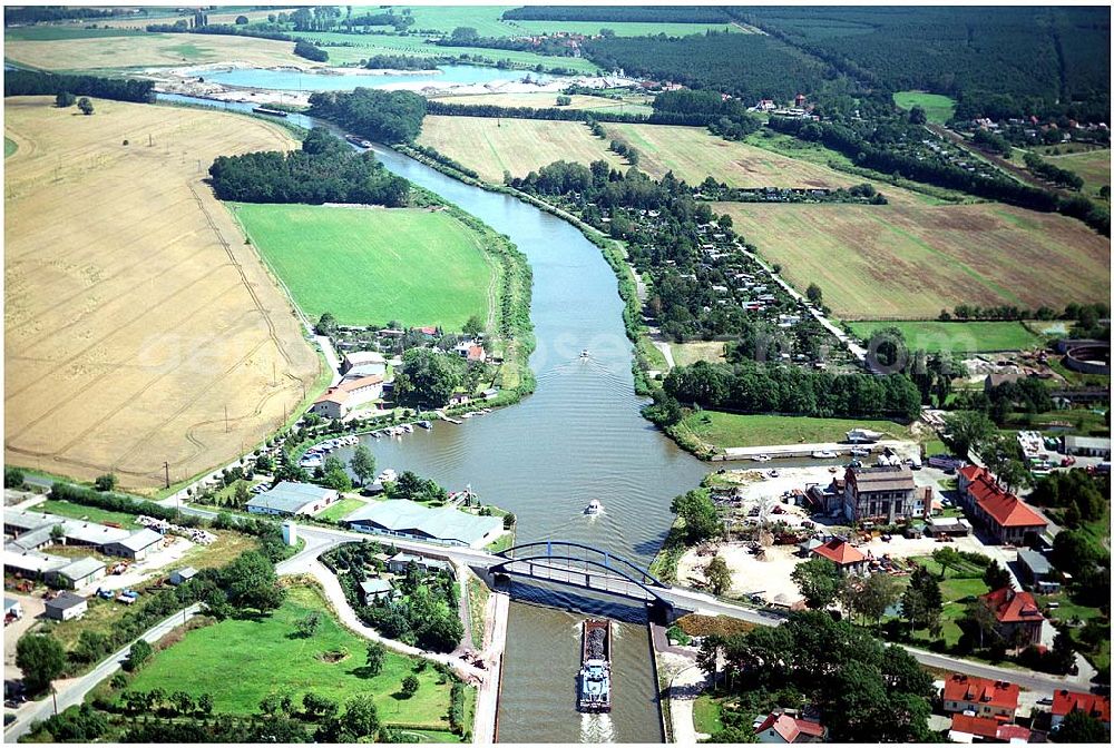 Aerial photograph Burg - 30.07.2004 Blick auf den Elbe-Havel Kanal bei Burg