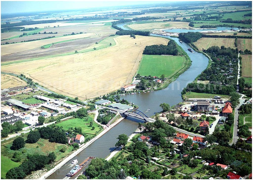 Burg from the bird's eye view: 30.07.2004 Blick auf den Elbe-Havel Kanal bei Burg