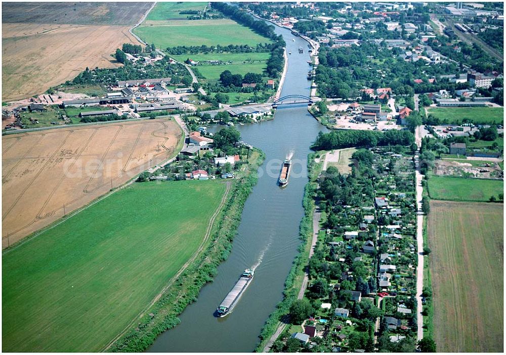 Aerial image Burg - 30.07.2004 Blick auf den Elbe-Havel Kanal bei Burg