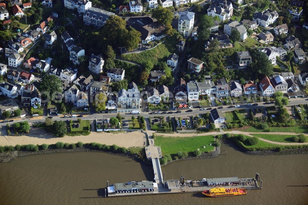 Aerial image Hamburg Blankenese - Elbe riverbank area in Blankenese district in Hamburg