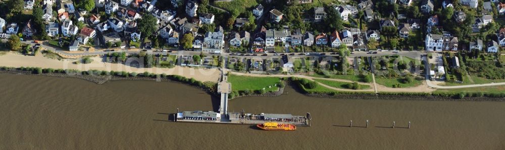 Hamburg Blankenese from above - Elbe riverbank area in Blankenese district in Hamburg