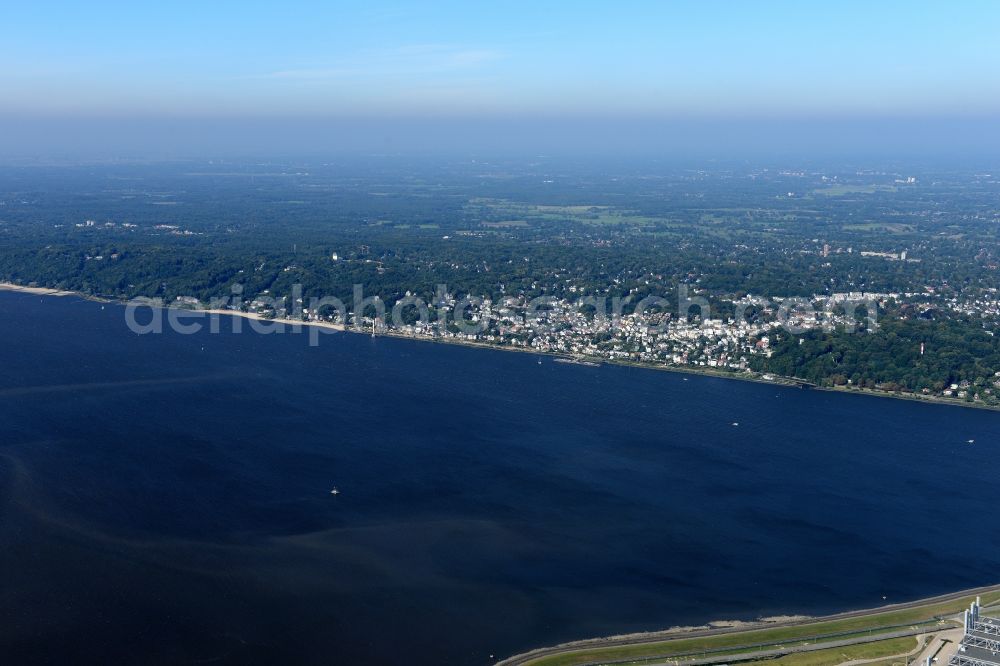 Hamburg from above - Elbe riverbank area in Blankenese district in Hamburg