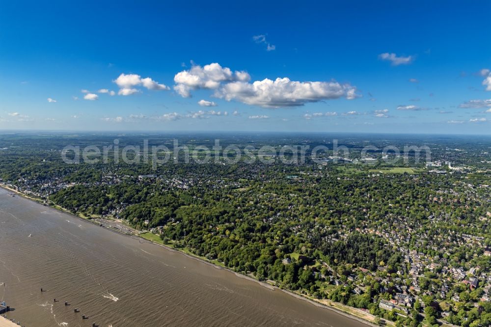 Aerial photograph Hamburg - Elbe riverbank area in Blankenese district in Hamburg