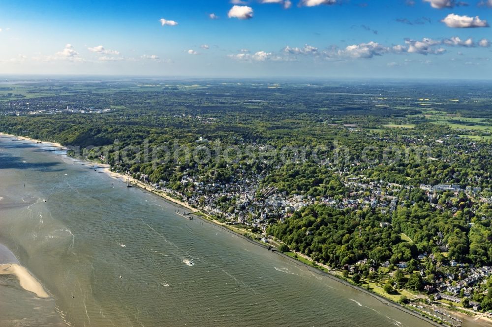 Hamburg from above - Elbe riverbank area in Blankenese district in Hamburg