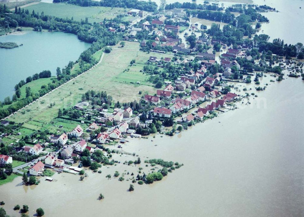 Dresden Haeidenhain / Sachsen from above - 15.08.2002 Elbhochwasser in Dresden Haeidenhain / Sachsen