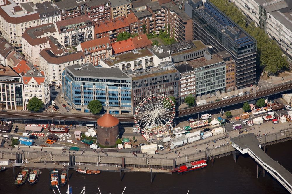 Aerial photograph Hamburg - View of the Elbpromenade in Hamburg