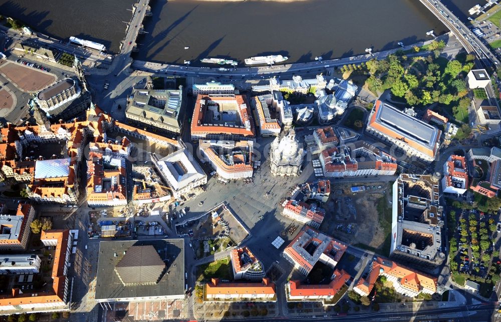 Aerial image Dresden - View of the Neumarkt Dresden in the state Saxony