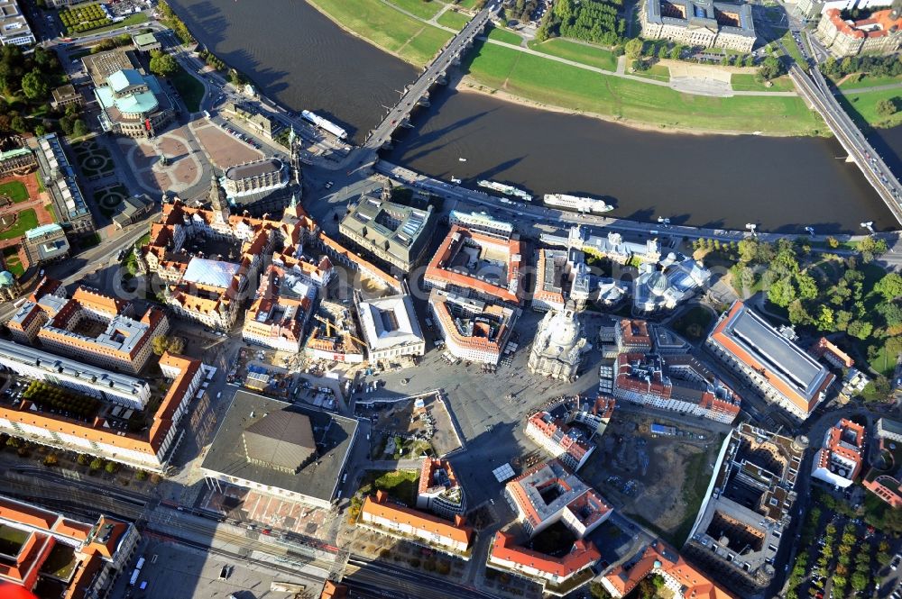 Aerial photograph Dresden - View of the Neumarkt Dresden in the state Saxony