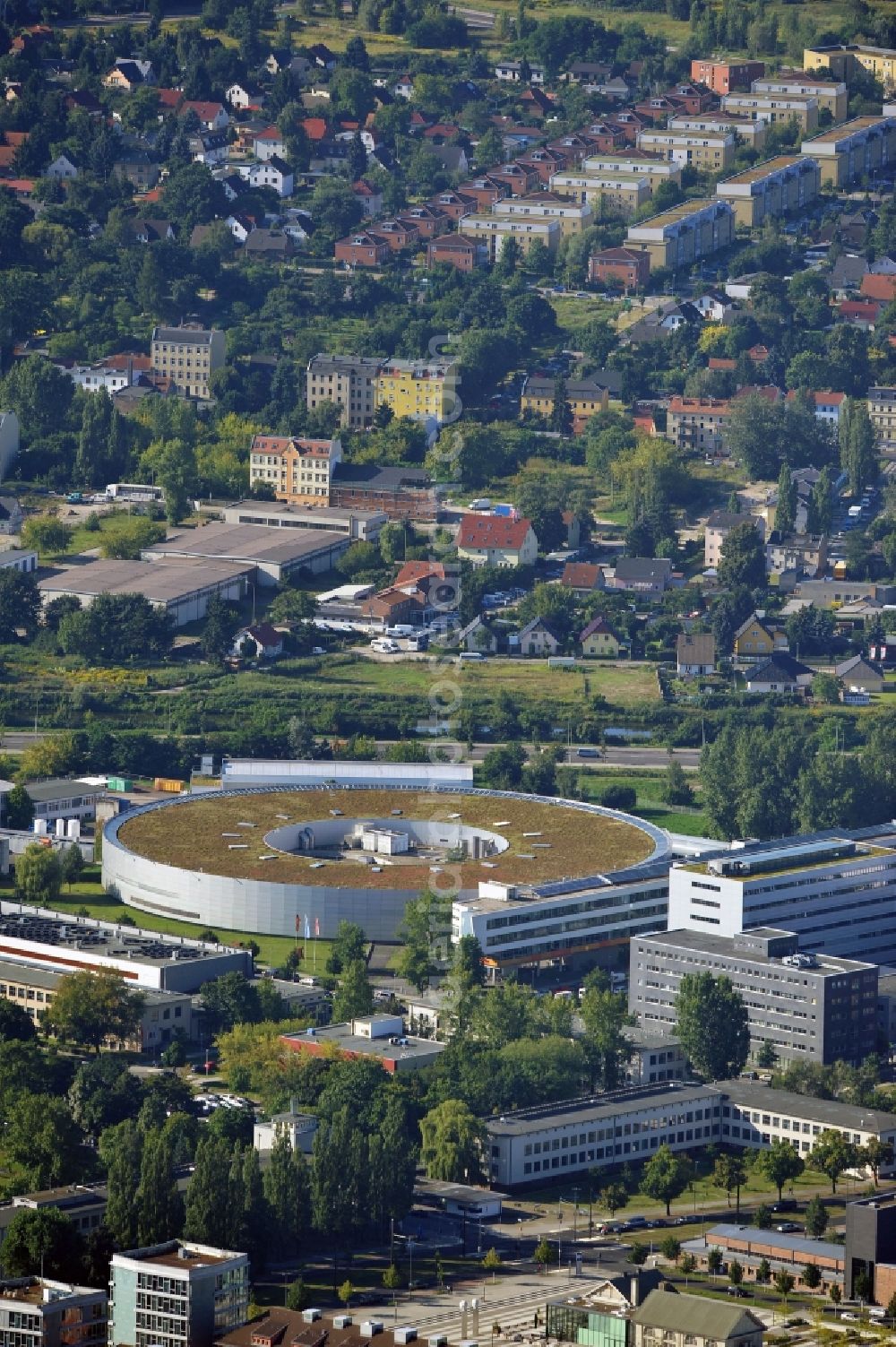 Aerial photograph Berlin - View onto the electron storage ring BESSY in Berlin - Adlershof