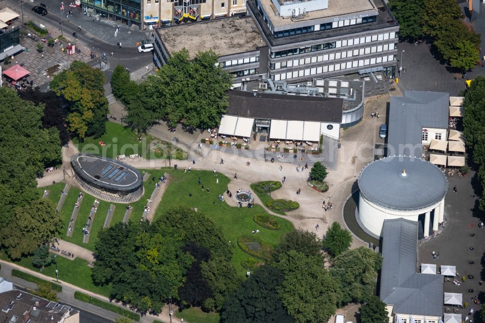 Aachen from above - Tourist attraction and sightseeing EliA?senA?brunA?nen on the Friedrich-Wilhelm-Platz in the district Mitte in Aachen in the state North Rhine-Westphalia, Germany