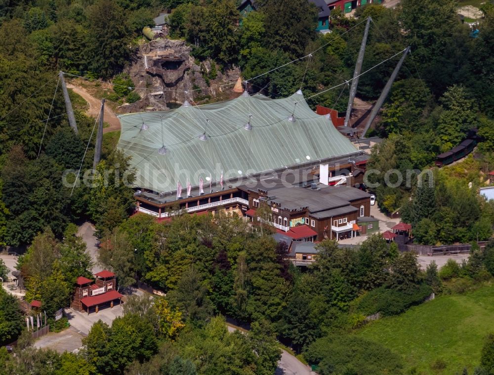 Lennestadt from above - View of the compund of the Elspe Festival in Lennestadt in the state North Rhine-Westphalia