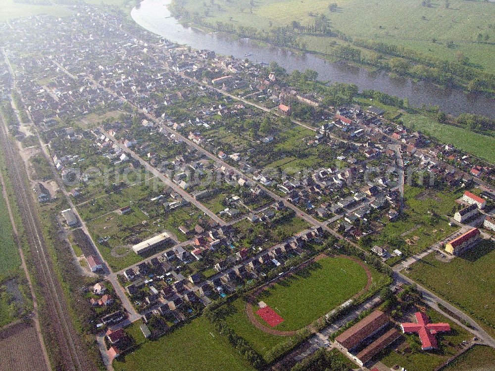 Elster an der Elbe from above - Elster an der Elbe mit Blick auf 06918 Elster an der Elbe in Sachsen-Anhalt