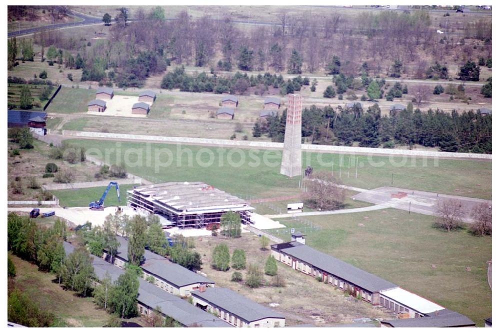 Aerial image Oranienburg / BRB - Neubau einer zentralen Informations- und Begenungsstätte auf dem Gelände des ehem. KZ Sachsenhausen, Straße der Nationen 22, 16515 Oranienburg,Infos: 03301 / 810920 ,eMail: info@gedenkstaette-sachsenhausen.de,