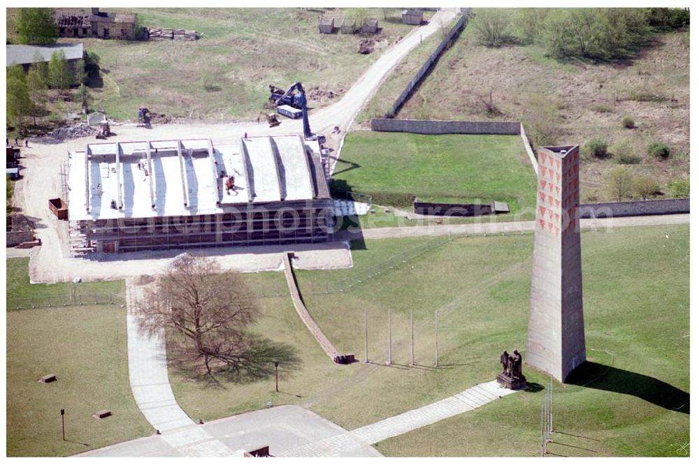 Aerial image Oranienburg / BRB - Neubau einer zentralen Informations- und Begenungsstätte auf dem Gelände des ehem. KZ Sachsenhausen, Straße der Nationen 22, 16515 Oranienburg,Infos: 03301 / 810920 ,eMail: info@gedenkstaette-sachsenhausen.de,