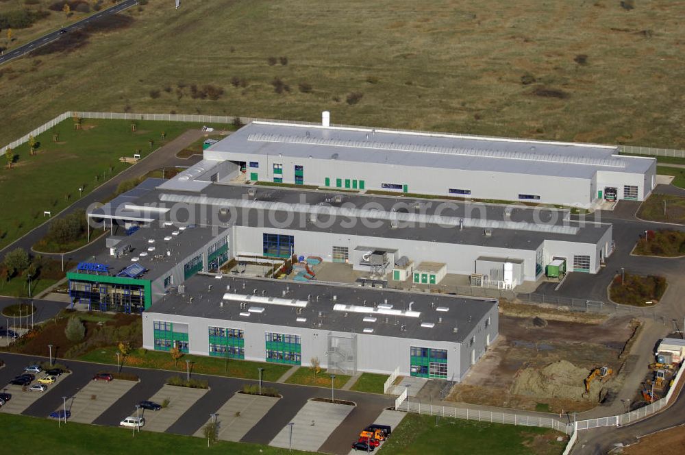 Hörselberg from above - Blick auf die Firma Emitec Produktion Eisenach GmbH in Hörselberg-Wenigenlupnitz. Seit 2001 werden dort Metall-Katalysatoren entwickelt und produziert. Kontakt: Emitec Produktion Eisenach GmbH, Industriestr. 2, 99819 Hörselberg, Tel. +49(0)36920 71 0, Fax +49(0)36920 71 599,