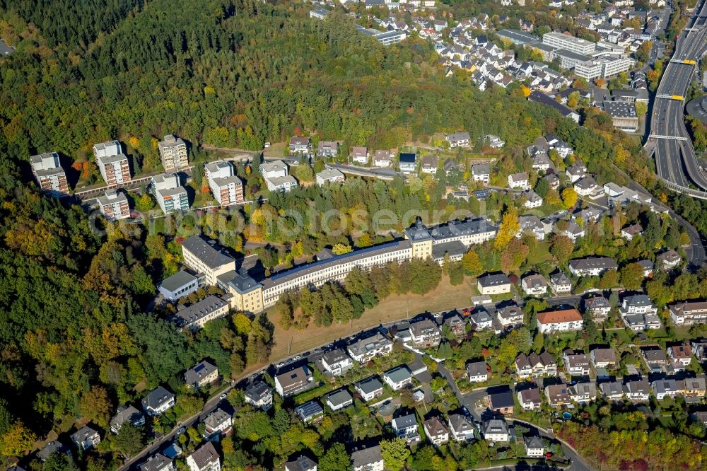 Siegen from above - Building of the Emmy Noether campus of the university Siegen in Siegen in the state North Rhine-Westphalia