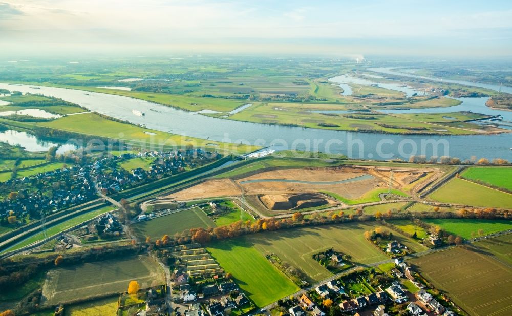 Dinslaken from above - Emscher flows into the Rhine near Dinslaken in North Rhine-Westphalia