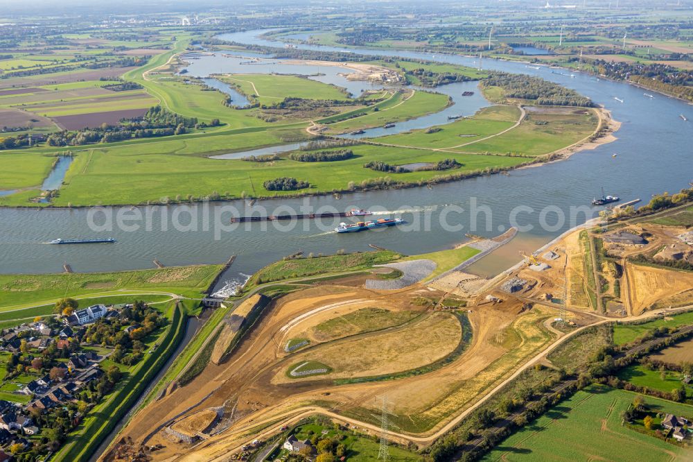 Dinslaken from above - Emscher flows into the Rhine near Dinslaken in North Rhine-Westphalia