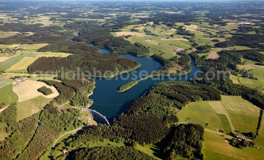 Breckerfeld from above - View of the Ennepetalsperre in Breckerfeld in the state of North Rhine-Westphalia