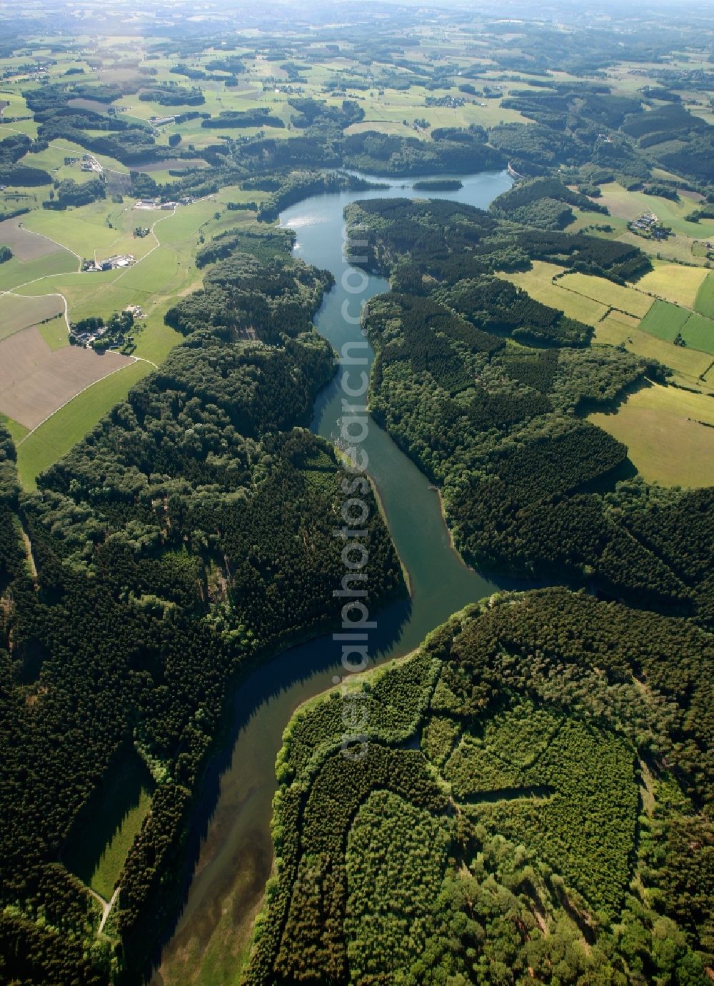 Breckerfeld from above - View of the Ennepetalsperre in Breckerfeld in the state of North Rhine-Westphalia