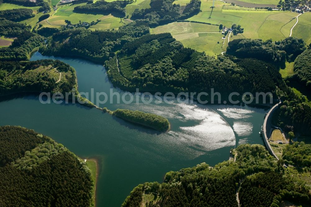 Aerial image Breckerfeld - View of the Ennepetalsperre in Breckerfeld in the state of North Rhine-Westphalia