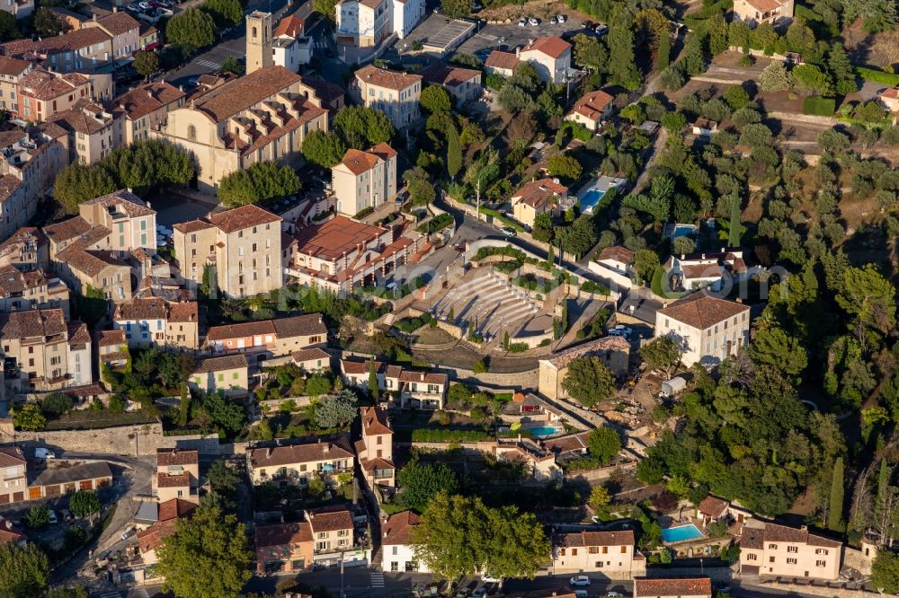 Aerial photograph Fayence - Historical attraction of the ensemble of the amphitheater of Kultur-Zentrums in Fayence in Provence-Alpes-Cote d'Azur, France