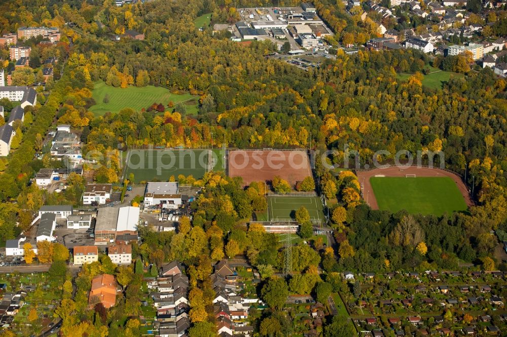 Essen from above - Ensemble of the public sports grounds Essen-Mitte II on Seumannstrasse in Essen in the state of North Rhine-Westphalia