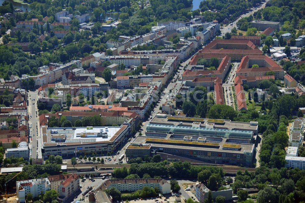 Berlin from above - View of shopping center on Elcknerplatz at Berlin - Köpenick