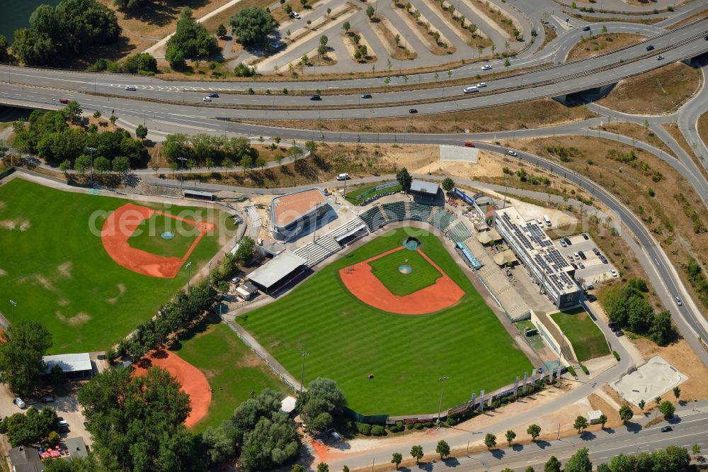 Aerial image Regensburg - Ensemble of the sports field facilities Armin Wolf baseball arena on street Donaustaufer Strasse in Regensburg in the federal state of Bavaria, Germany